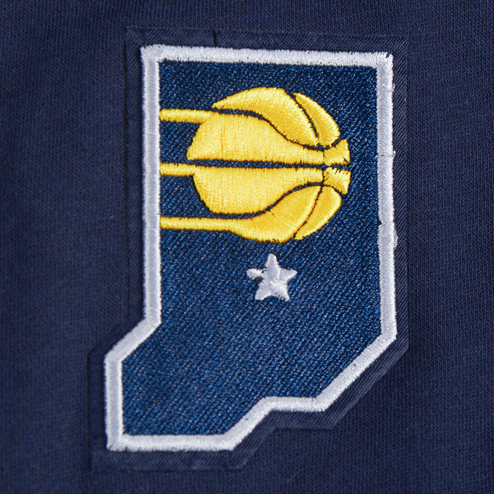 NBA INDIANA PACERS RETRO CLASSIC BIG GIRL'S RIB FLC CREWNECK (MIDNIGHT NAVY)