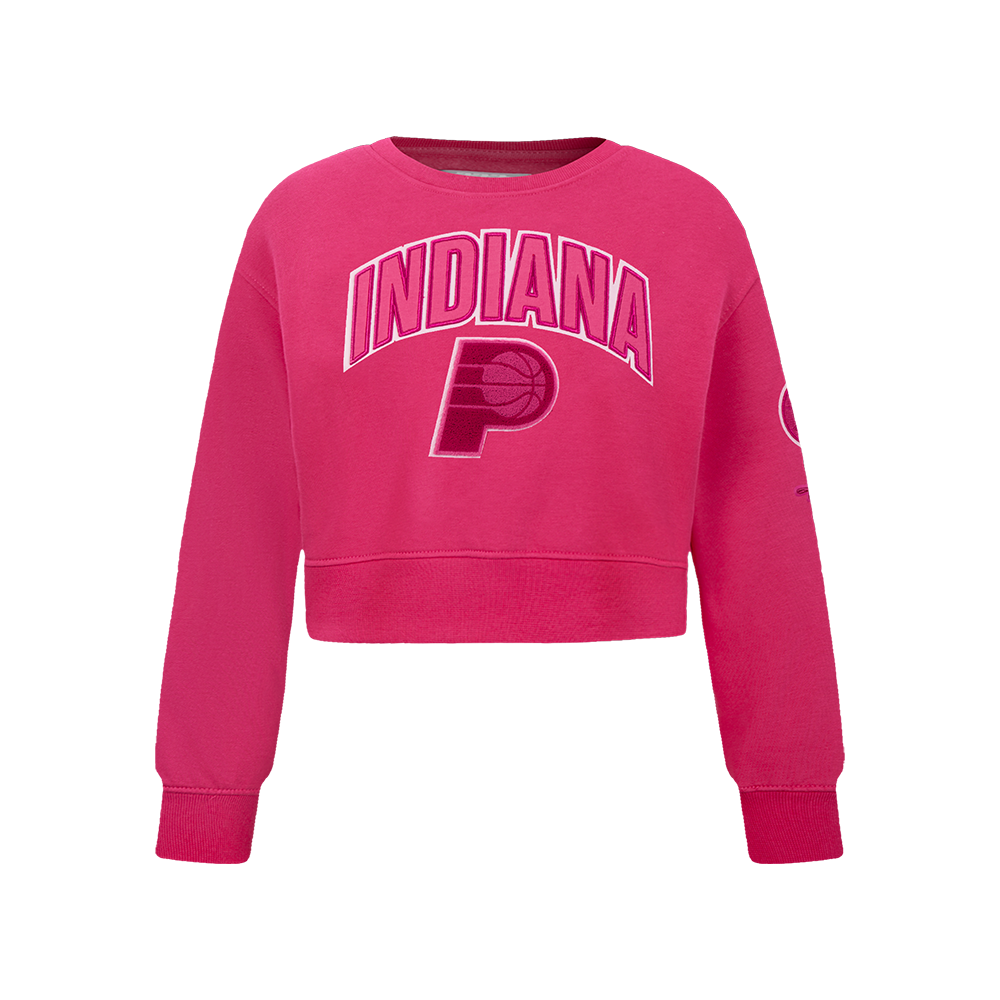 NBA INDIANA PACERS TRIPLE PINK BIG GIRL'S FLC CREWNECK (BEETROOT PURPLE)