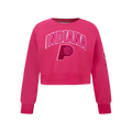 NBA INDIANA PACERS TRIPLE PINK BIG GIRL'S FLC CREWNECK (BEETROOT PURPLE)