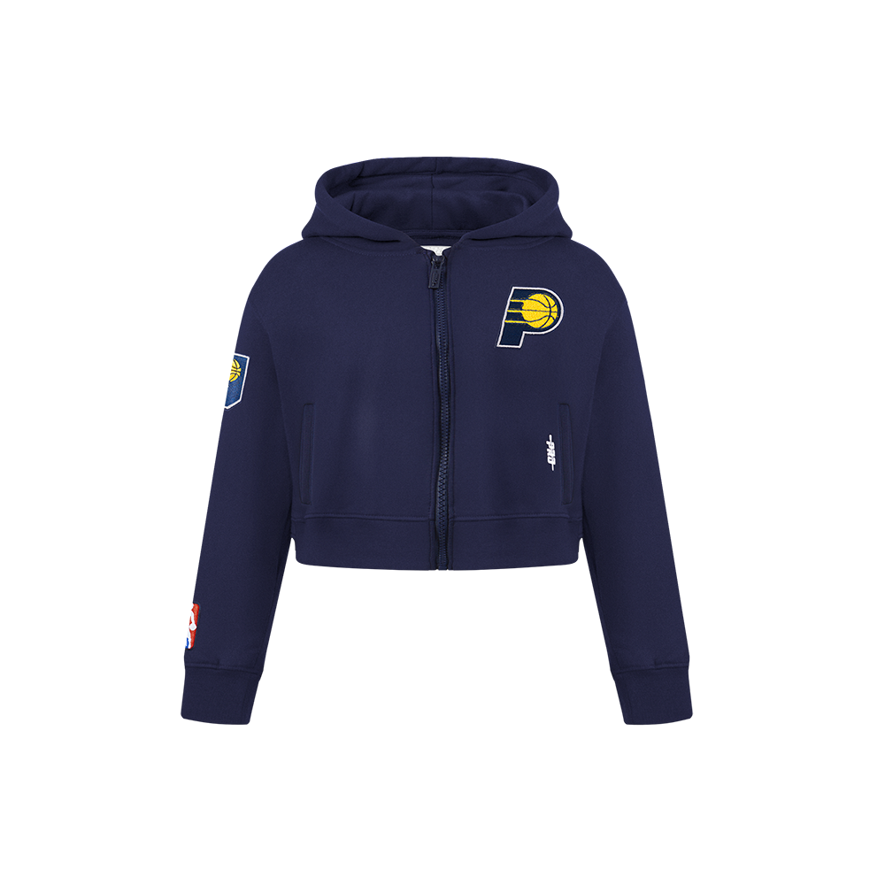 NBA INDIANA PACERS CLASSIC LITTLE GIRL'S FLEECE FULL ZIP HOODIE (MIDNIGHT NAVY)