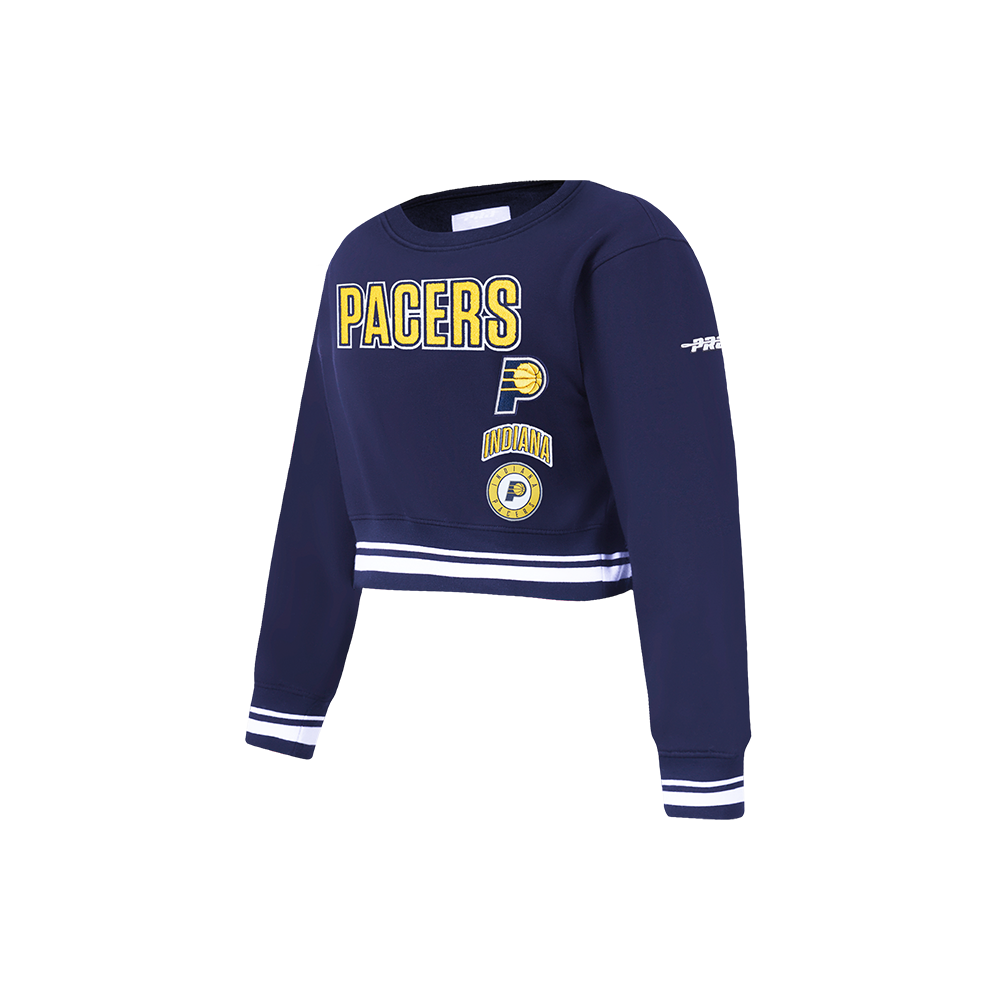 NBA INDIANA PACERS RETRO CLASSIC LITTLE GIRLS  RIB FLEECE CREWNECK (MIDNIGHT NAVY)