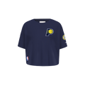 NBA INDIANA PACERS CLASSIC TODDLER GIRL'S SHORT SLEEVE BOXY TEE (MIDNIGHT NAVY)