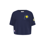 NBA INDIANA PACERS CLASSIC TODDLER GIRL'S SHORT SLEEVE BOXY TEE (MIDNIGHT NAVY)