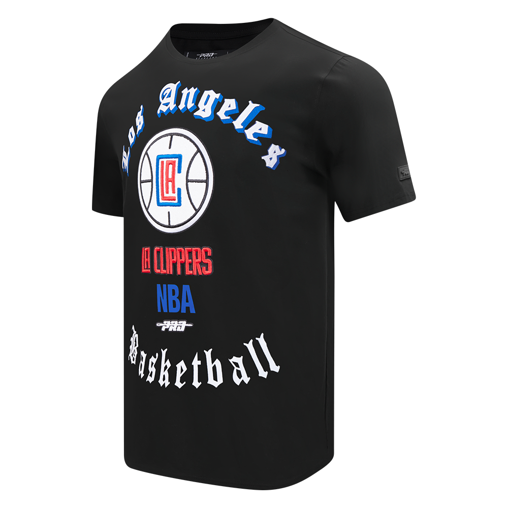 NBA LOS ANGELES CLIPPERS OLD ENGLISH MEN'S TEE (BLACK)