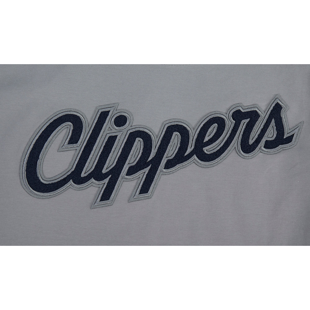 NBA LOS ANGELES CLIPPERS CLASSIC CHENILLE T-SHIRT EN JERSEY SIMPLE POUR HOMME (GRIS)