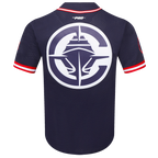 NBA LOS ANGELES CLIPPERS CLASSIC MESH CHEMISE BOUTONNÉE EN FILET POUR HOMME (MARINE MINUIT/ROUGE)