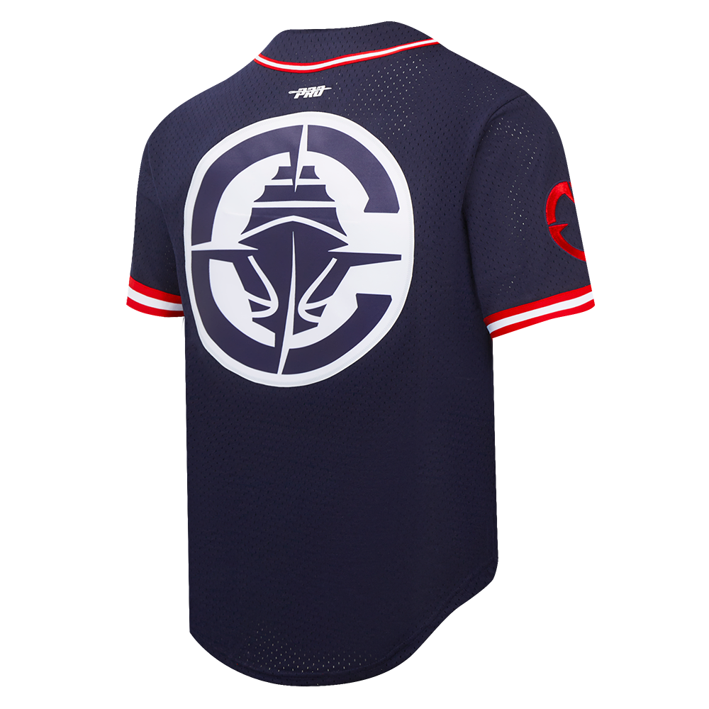 NBA LOS ANGELES CLIPPERS CLASSIC MESH CHEMISE BOUTONNÉE EN FILET POUR HOMME (MARINE MINUIT/ROUGE)