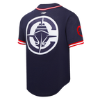 NBA LOS ANGELES CLIPPERS CLASSIC MESH CHEMISE BOUTONNÉE EN FILET POUR HOMME (MARINE MINUIT/ROUGE)