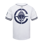 NBA LOS ANGELES CLIPPERS CLASSIC MESH CHEMISE BOUTONNÉE EN FILET POUR HOMME (BLANC/MARINE MINUIT)