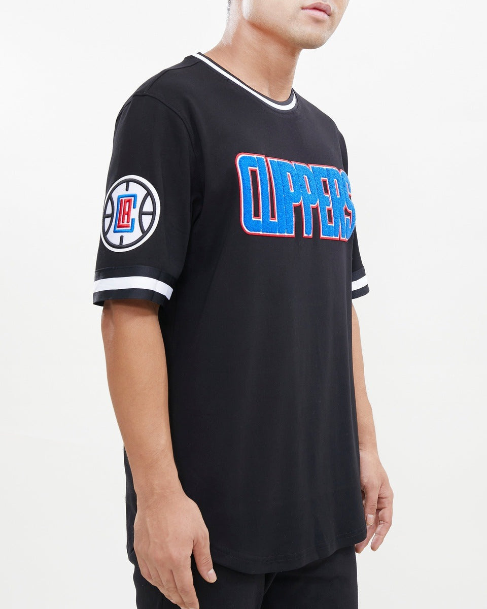 NBA LOS ANGELES CLIPPERS CLASSIC CHENILLE MEN'S TEE (BLACK)