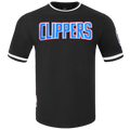 NBA LOS ANGELES CLIPPERS CLASSIC CHENILLE MEN'S DOUBLE KNIT TEE (BLACK)