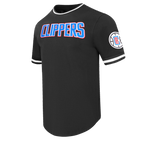 NBA LOS ANGELES CLIPPERS CLASSIC CHENILLE MEN'S DOUBLE KNIT TEE (BLACK)