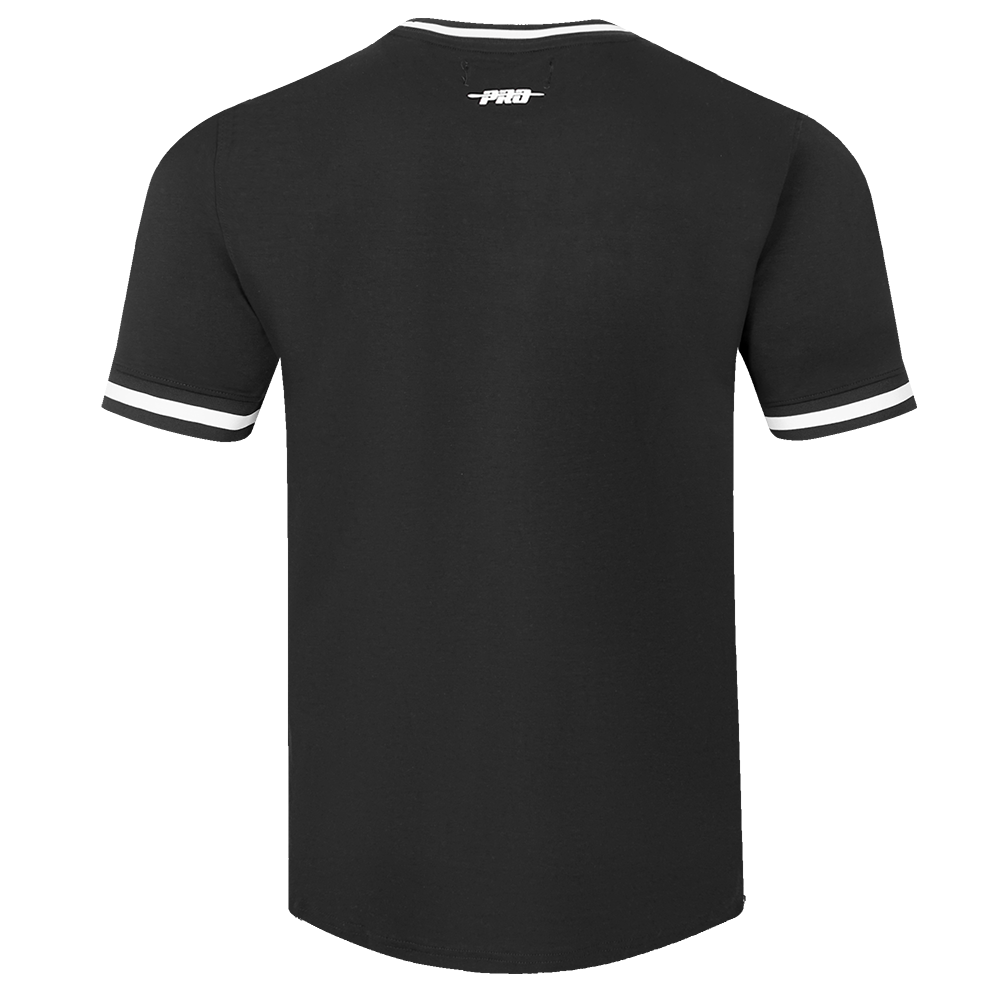 NBA LOS ANGELES CLIPPERS CLASSIC CHENILLE MEN'S DOUBLE KNIT TEE (BLACK)