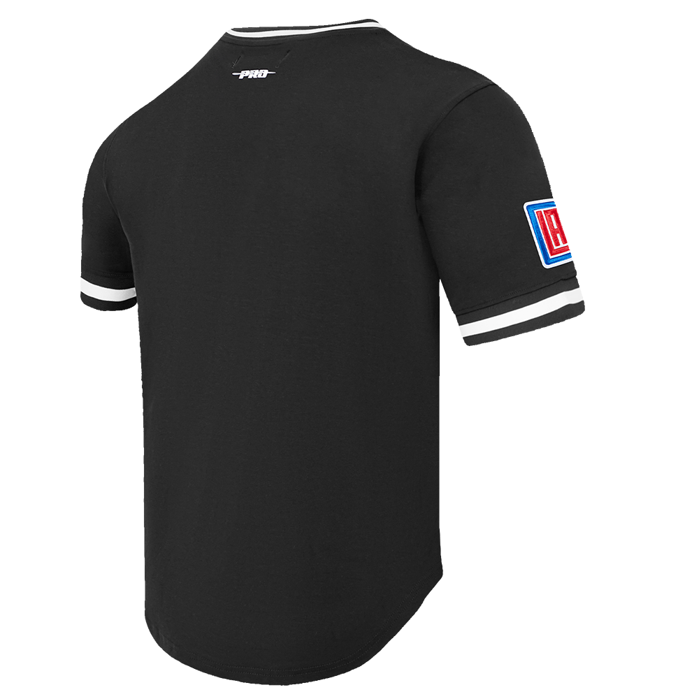 NBA LOS ANGELES CLIPPERS CLASSIC CHENILLE MEN'S DOUBLE KNIT TEE (BLACK)