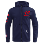 NBA LOS ANGELES CLIPPERS CLASSIC CHENILLE MEN'S DK FULL ZIP PULLOVER HOODIE (MIDNIGHT NAVY)