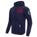 NBA LOS ANGELES CLIPPERS CLASSIC CHENILLE MEN'S DK FULL ZIP PULLOVER HOODIE (MIDNIGHT NAVY)