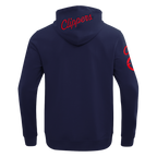 NBA LOS ANGELES CLIPPERS CLASSIC CHENILLE MEN'S DK FULL ZIP PULLOVER HOODIE (MIDNIGHT NAVY)