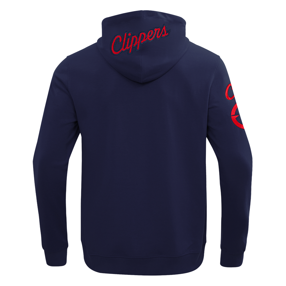 NBA LOS ANGELES CLIPPERS CLASSIC CHENILLE MEN'S DK FULL ZIP PULLOVER HOODIE (MIDNIGHT NAVY)