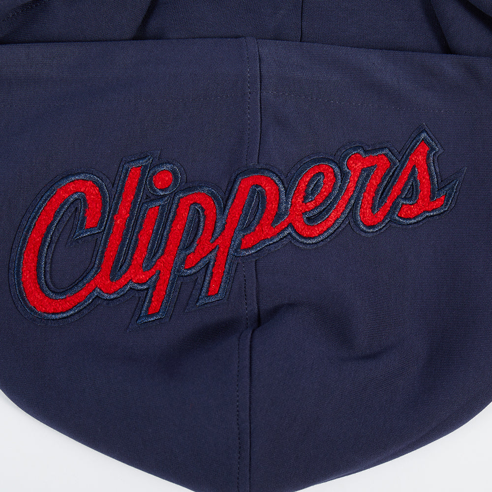 NBA LOS ANGELES CLIPPERS CLASSIC CHENILLE MEN'S DK FULL ZIP PULLOVER HOODIE (MIDNIGHT NAVY)