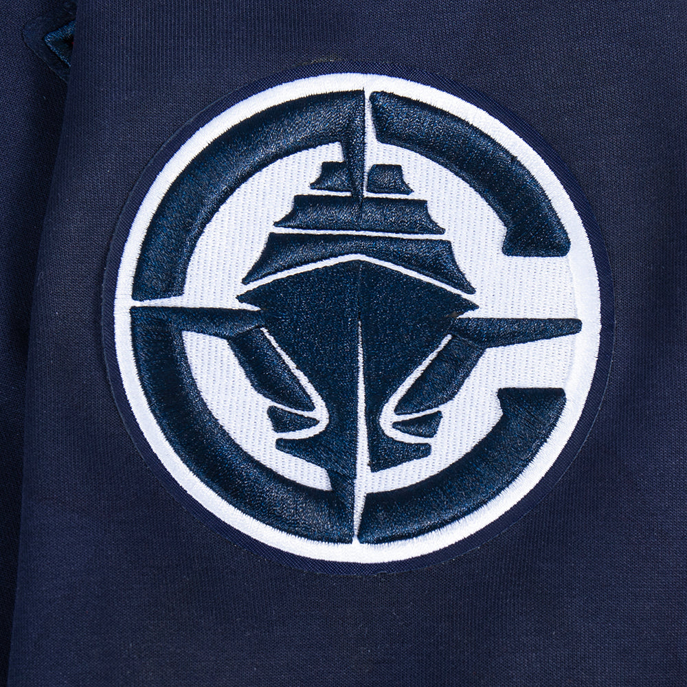 NBA LOS ANGELES CLIPPERS CLASSIC CHENILLE MEN'S DK FULL ZIP PULLOVER HOODIE (MIDNIGHT NAVY)