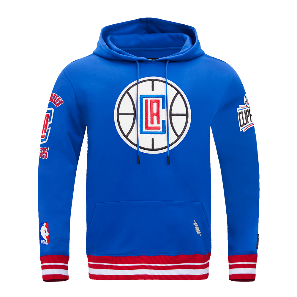 NBA LOS ANGELES CLIPPERS RETRO CLASSIC MEN'S PO HOODIE (ROYAL BLUE/RED)
