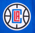 NBA LOS ANGELES CLIPPERS MASH UP BLOUSON COLLÉGIAL EN LAINE À BORDS CÔTELÉS POUR HOMME (BLEU ROYAL/ROUGE)