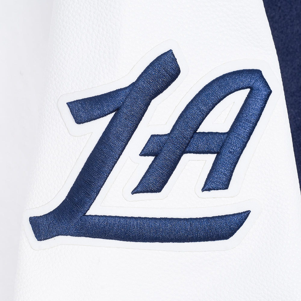 NBA LOS ANGELES CLIPPERS OLD ENGLISH MEN'S VARSITY JACKET (MIDNIGHT NAVY/RED/MIDNIGHT NAVY)