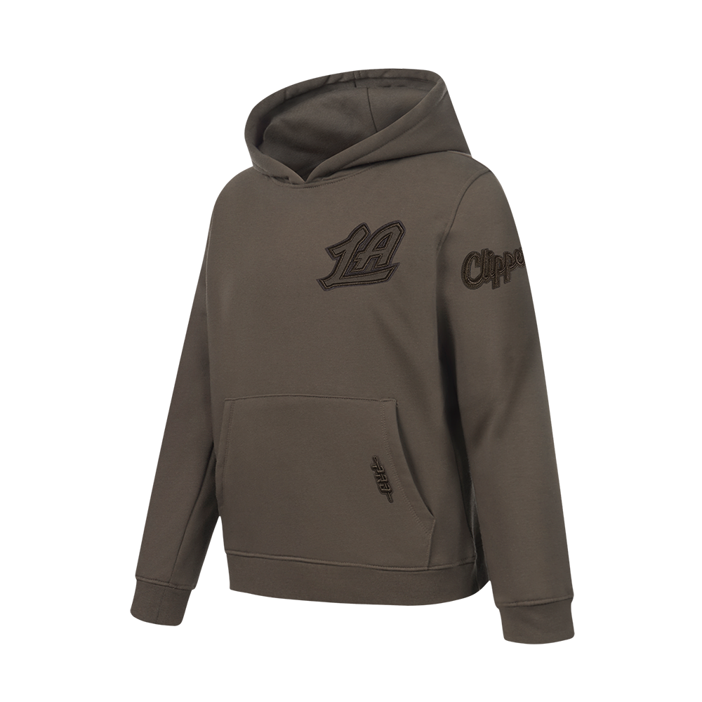 NBA LOS ANGELES CLIPPERS NEUTRAL BIG BOY'S FLC PO HOODIE (DARK TAUPE)