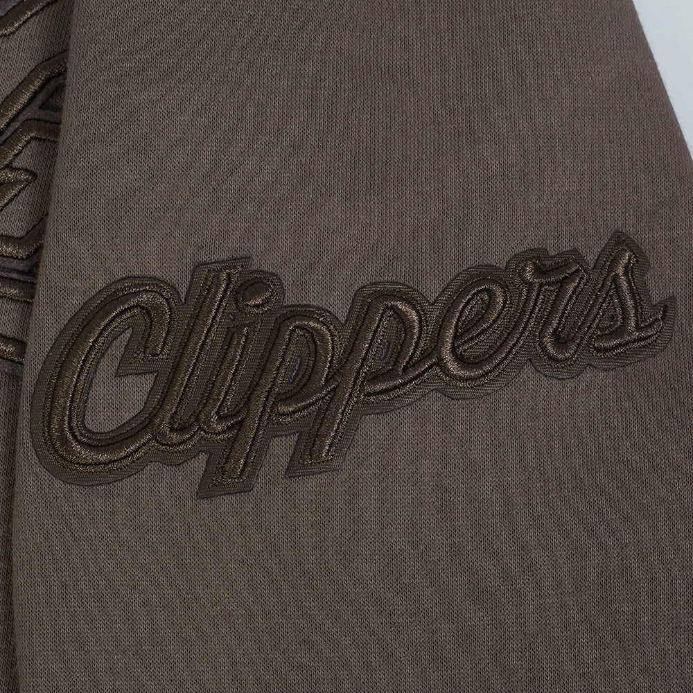 NBA LOS ANGELES CLIPPERS NEUTRAL BIG BOY'S FLC PO HOODIE (DARK TAUPE)