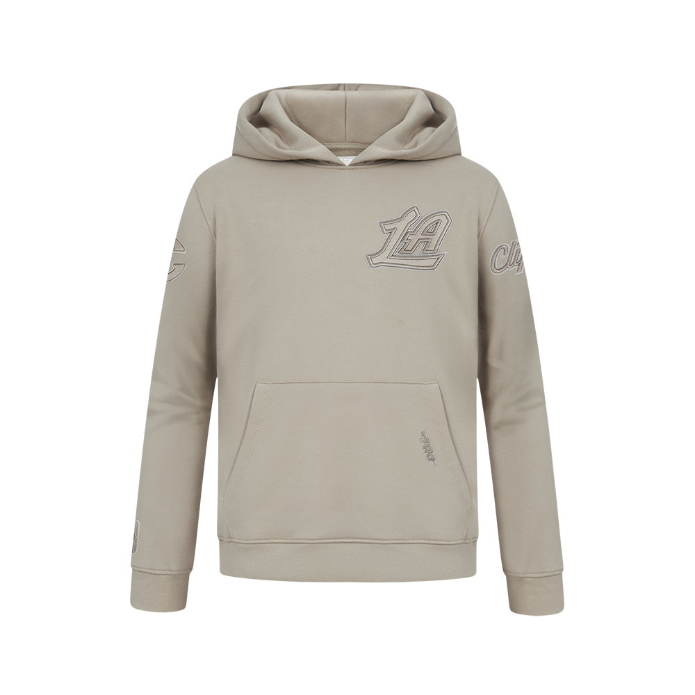 NBA LOS ANGELES CLIPPERS NEUTRAL BIG BOY'S FLC PO HOODIE (TAUPE)