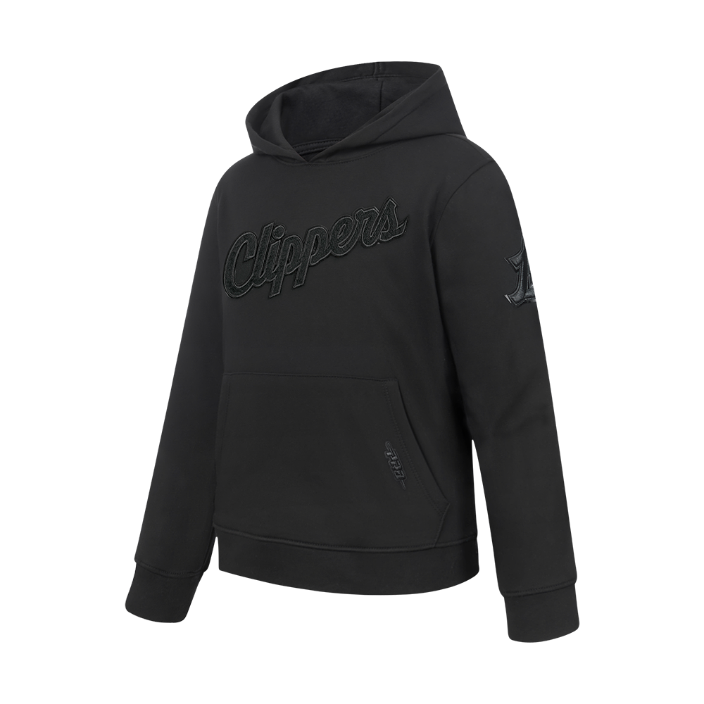NBA LOS ANGELES CLIPPERS TRIPLE BLACK BIG BOY'S FLC PO HOODIE (BLACK)