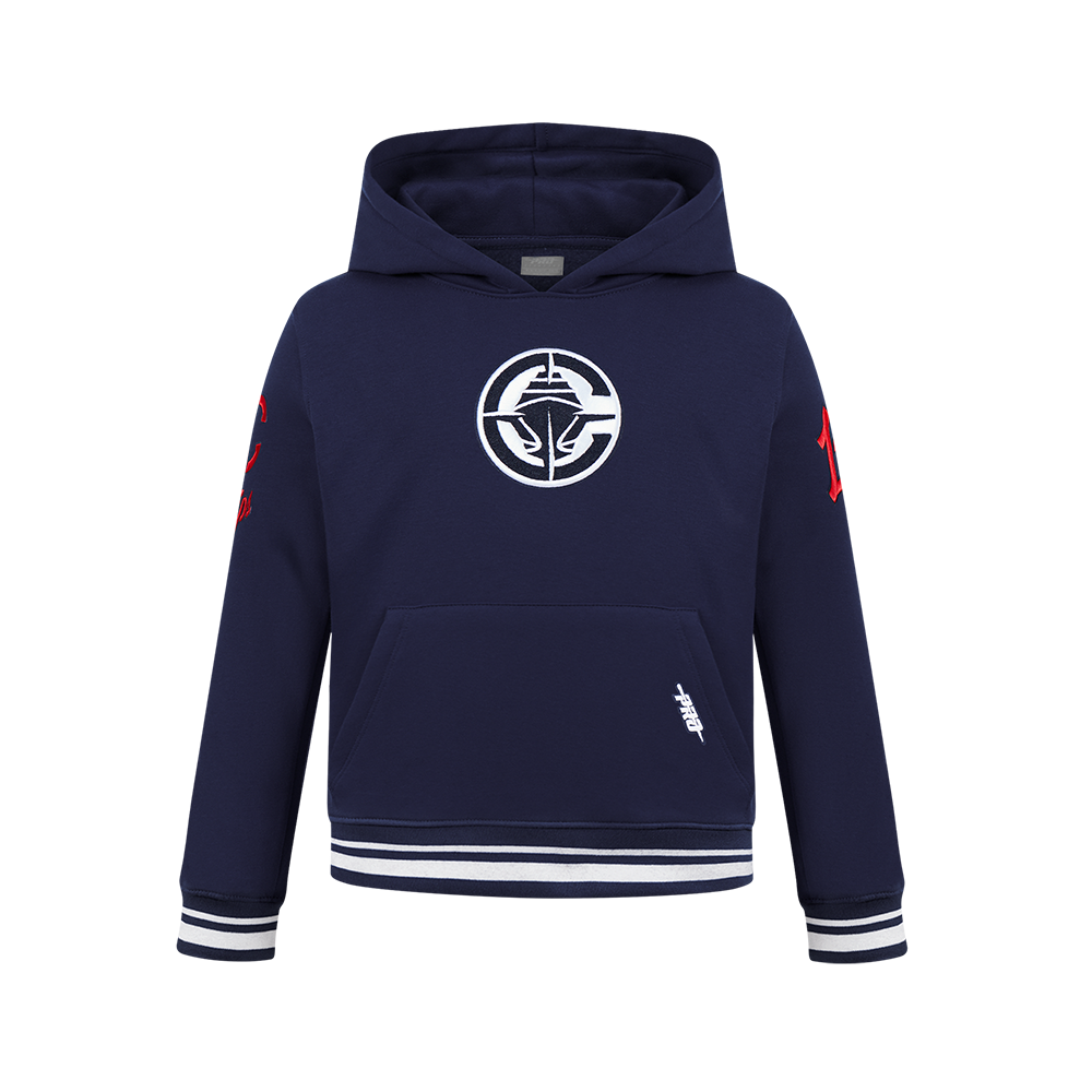 NBA LOS ANGELES CLIPPERS RETRO CLASSIC BIG BOY'S RIB FLEECE PULLOVER HOODIE (MIDNIGHT NAVY)