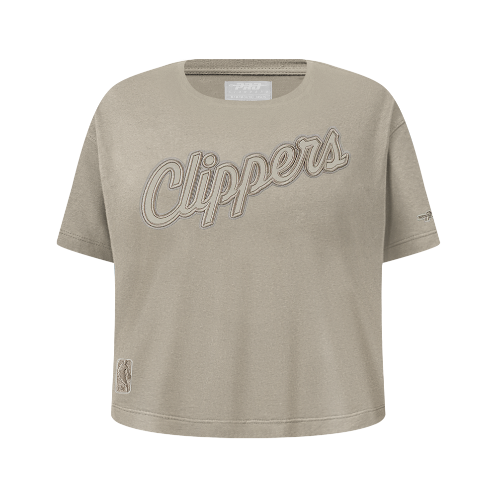 NBA LOS ANGELES CLIPPERS NEUTRAL BIG GIRL'S SS BOXY TEE (TAUPE)