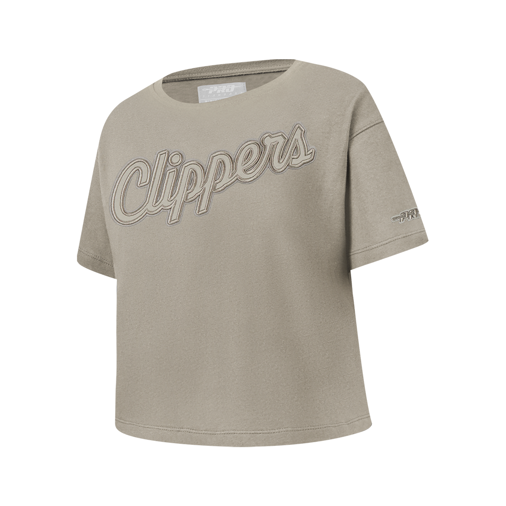 NBA LOS ANGELES CLIPPERS NEUTRAL BIG GIRL'S SS BOXY TEE (TAUPE)
