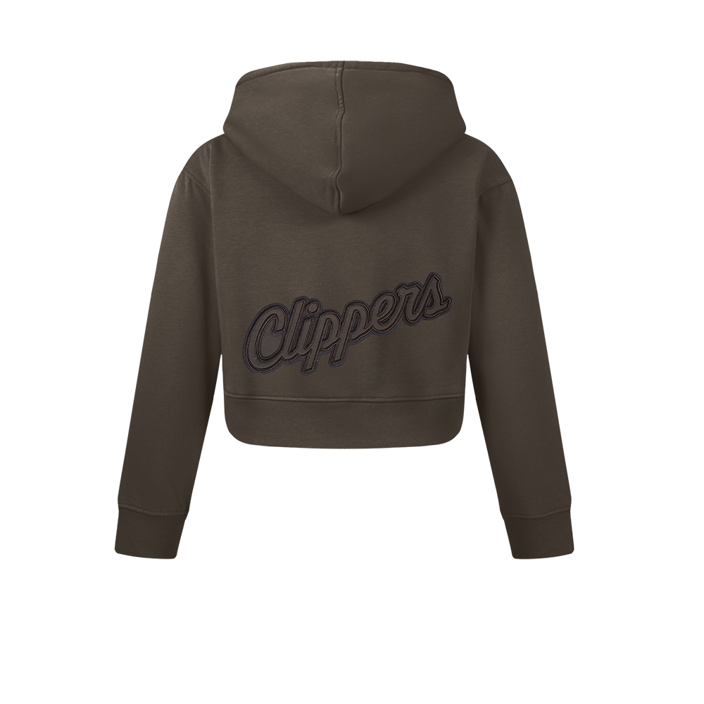 NBA LOS ANGELES CLIPPERS NEUTRAL CHANDAIL À CAPUCHON EN MOLLETON POUR FILLE JUNIOR (TAUPE FONCÉ)