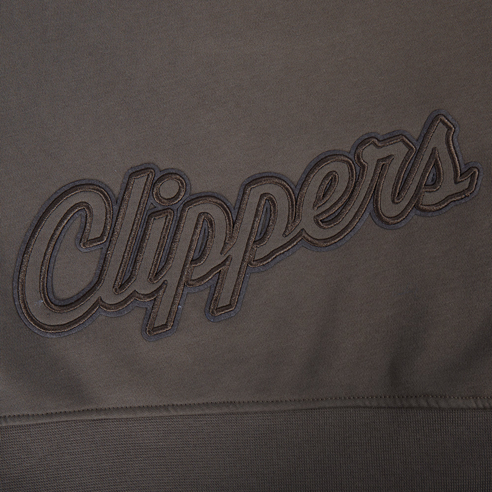 NBA LOS ANGELES CLIPPERS NEUTRAL CHANDAIL À CAPUCHON EN MOLLETON POUR FILLE JUNIOR (TAUPE FONCÉ)