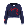 NBA LOS ANGELES CLIPPERS RETRO CLASSIC CHANDAIL À COL ROND EN MOLLETON CÔTELÉ POUR FILLE JUNIOR (MARINE MINUIT)