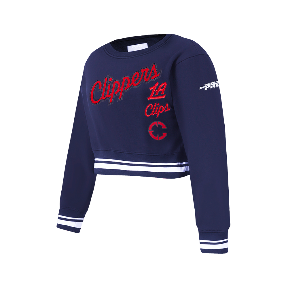 NBA LOS ANGELES CLIPPERS RETRO CLASSIC CHANDAIL À COL ROND EN MOLLETON CÔTELÉ POUR FILLE JUNIOR (MARINE MINUIT)