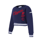 NBA LOS ANGELES CLIPPERS RETRO CLASSIC CHANDAIL À COL ROND EN MOLLETON CÔTELÉ POUR FILLE JUNIOR (MARINE MINUIT)