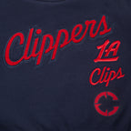 NBA LOS ANGELES CLIPPERS RETRO CLASSIC CHANDAIL À COL ROND EN MOLLETON CÔTELÉ POUR FILLE JUNIOR (MARINE MINUIT)