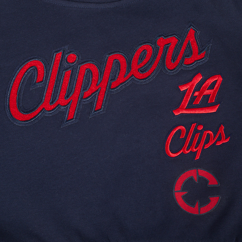 NBA LOS ANGELES CLIPPERS RETRO CLASSIC CHANDAIL À COL ROND EN MOLLETON CÔTELÉ POUR FILLE JUNIOR (MARINE MINUIT)