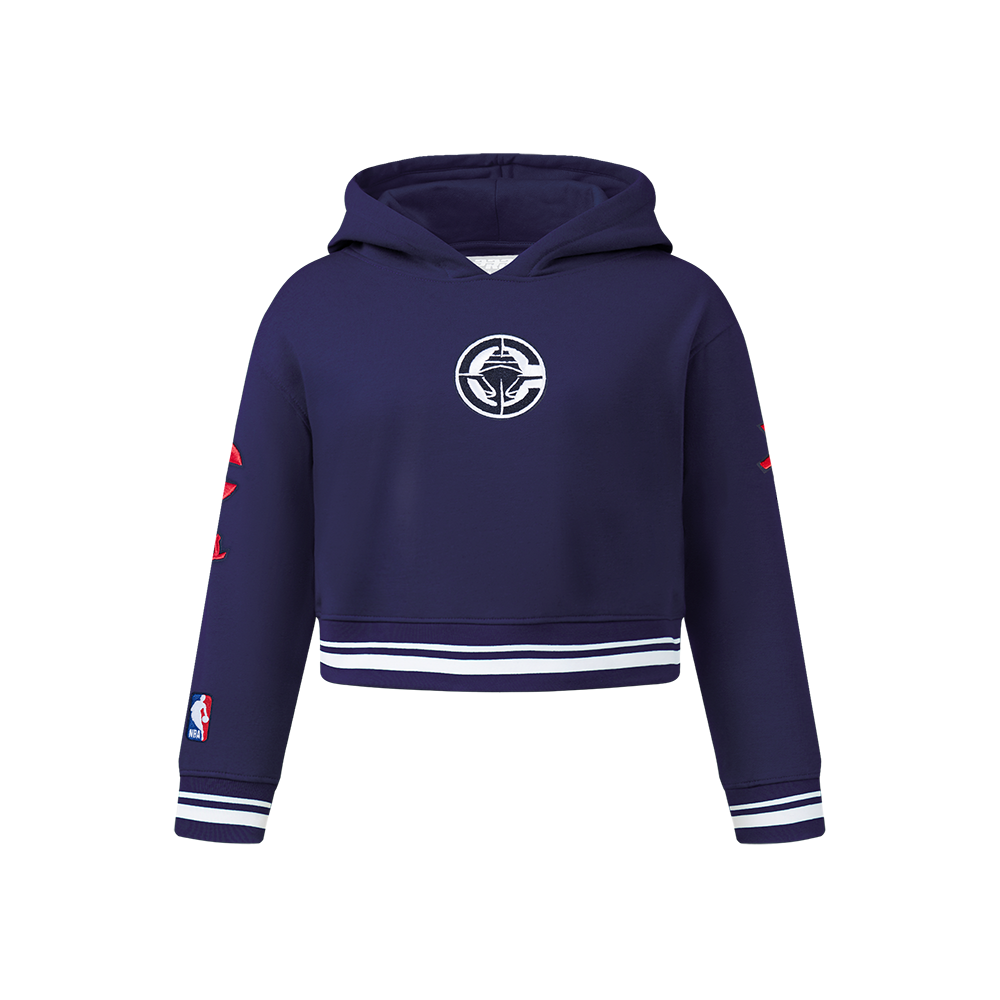 NBA LOS ANGELES CLIPPERS RETRO CLASSIC BIG GIRL'S RIB FLC PO HOODIE (MIDNIGHT NAVY)