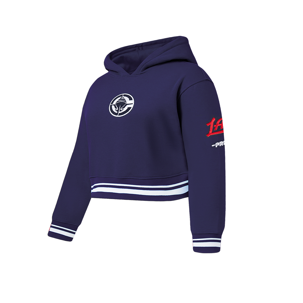 NBA LOS ANGELES CLIPPERS RETRO CLASSIC BIG GIRL'S RIB FLC PO HOODIE (MIDNIGHT NAVY)