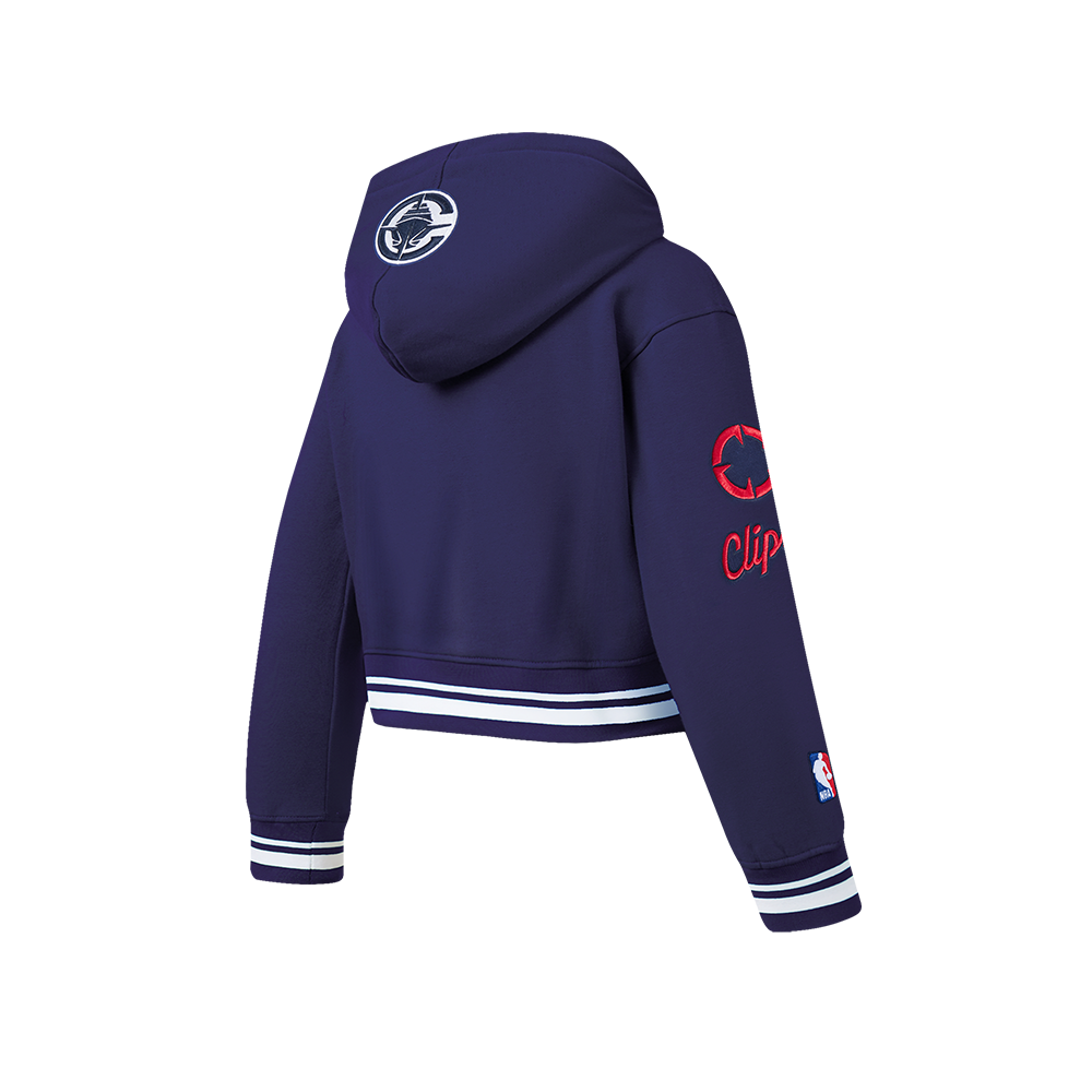 NBA LOS ANGELES CLIPPERS RETRO CLASSIC BIG GIRL'S RIB FLC PO HOODIE (MIDNIGHT NAVY)