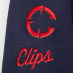 NBA LOS ANGELES CLIPPERS RETRO CLASSIC BIG GIRL'S RIB FLC PO HOODIE (MIDNIGHT NAVY)