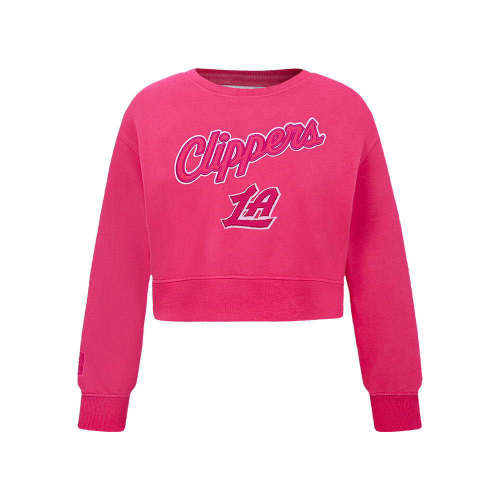 NBA LOS ANGELES CLIPPERS TRIPLE PINK BIG GIRL'S FLC CREWNECK (BEETROOT PURPLE)