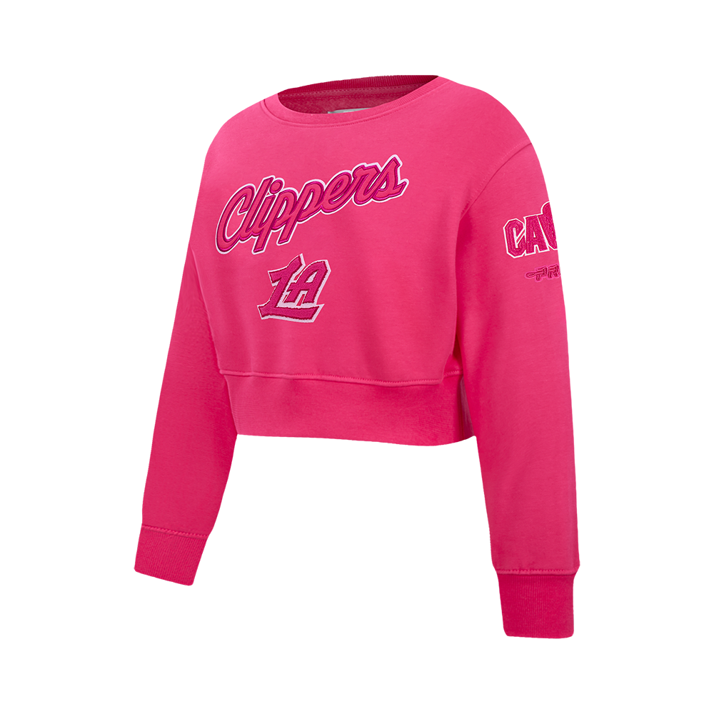 NBA LOS ANGELES CLIPPERS TRIPLE PINK BIG GIRL'S FLC CREWNECK (BEETROOT PURPLE)
