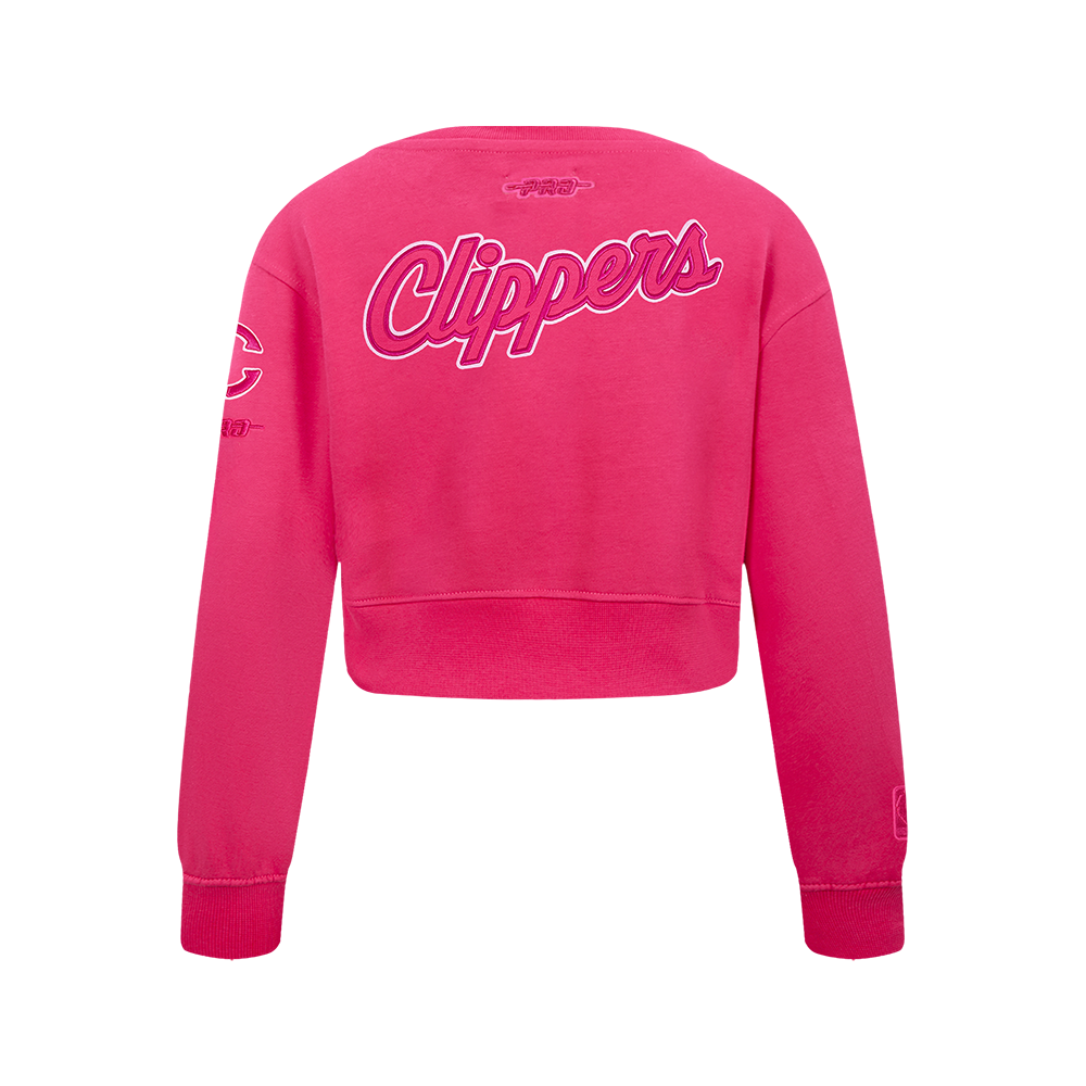 NBA LOS ANGELES CLIPPERS TRIPLE PINK BIG GIRL'S FLC CREWNECK (BEETROOT PURPLE)