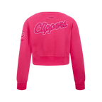 NBA LOS ANGELES CLIPPERS TRIPLE PINK BIG GIRL'S FLC CREWNECK (BEETROOT PURPLE)
