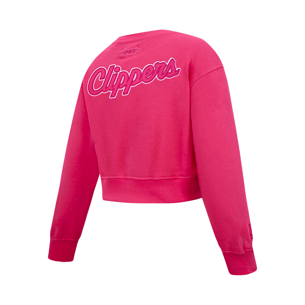 NBA LOS ANGELES CLIPPERS TRIPLE PINK BIG GIRL'S FLC CREWNECK (BEETROOT PURPLE)